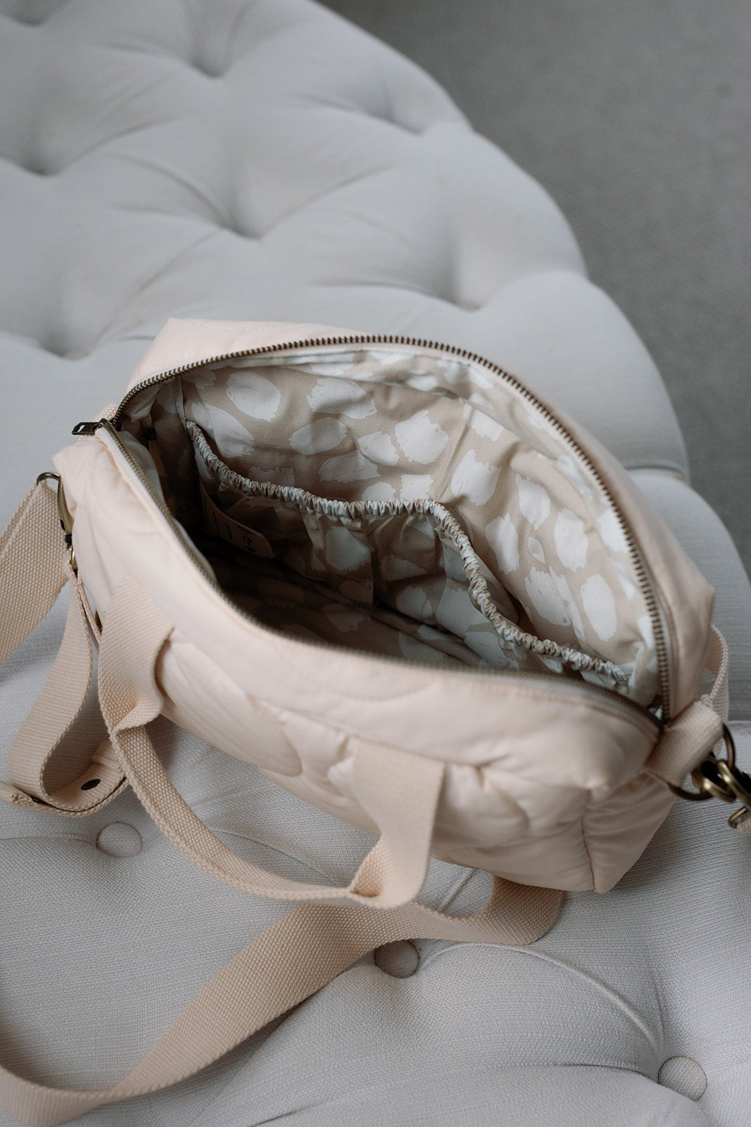 Ralphie Bear Quilted Changing Stroller Bag - Beige/Scallop - Baby&More