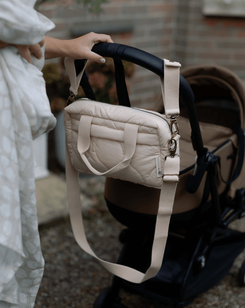 Ralphie Bear Quilted Changing Stroller Bag - Beige/Scallop - Baby&More