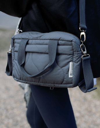 Ralphie Bear Quilted Changing Stroller Bag - Slate/Wildflower - Baby&More