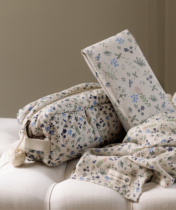 Ralphie Bear Quilted Washbag - Wildflower Blue - Baby&More