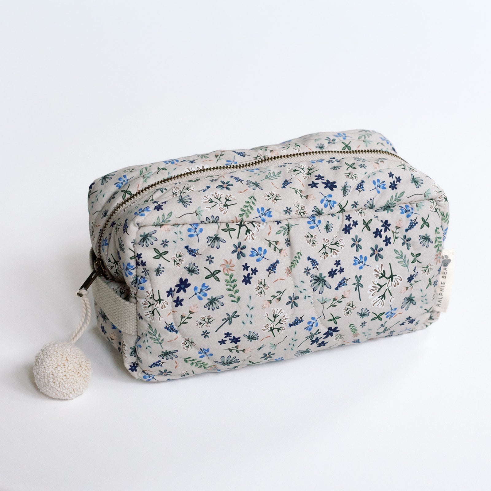 Ralphie Bear Quilted Washbag - Wildflower Blue - Baby&More