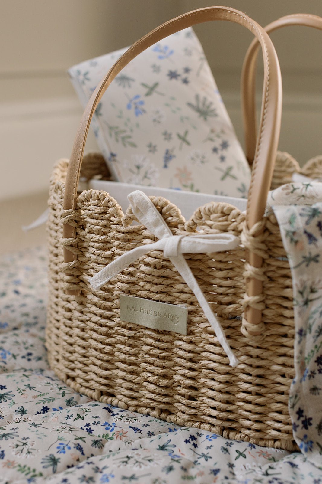 Ralphie Bear Scallop Edge Nappy Caddy / Basket - Baby&More