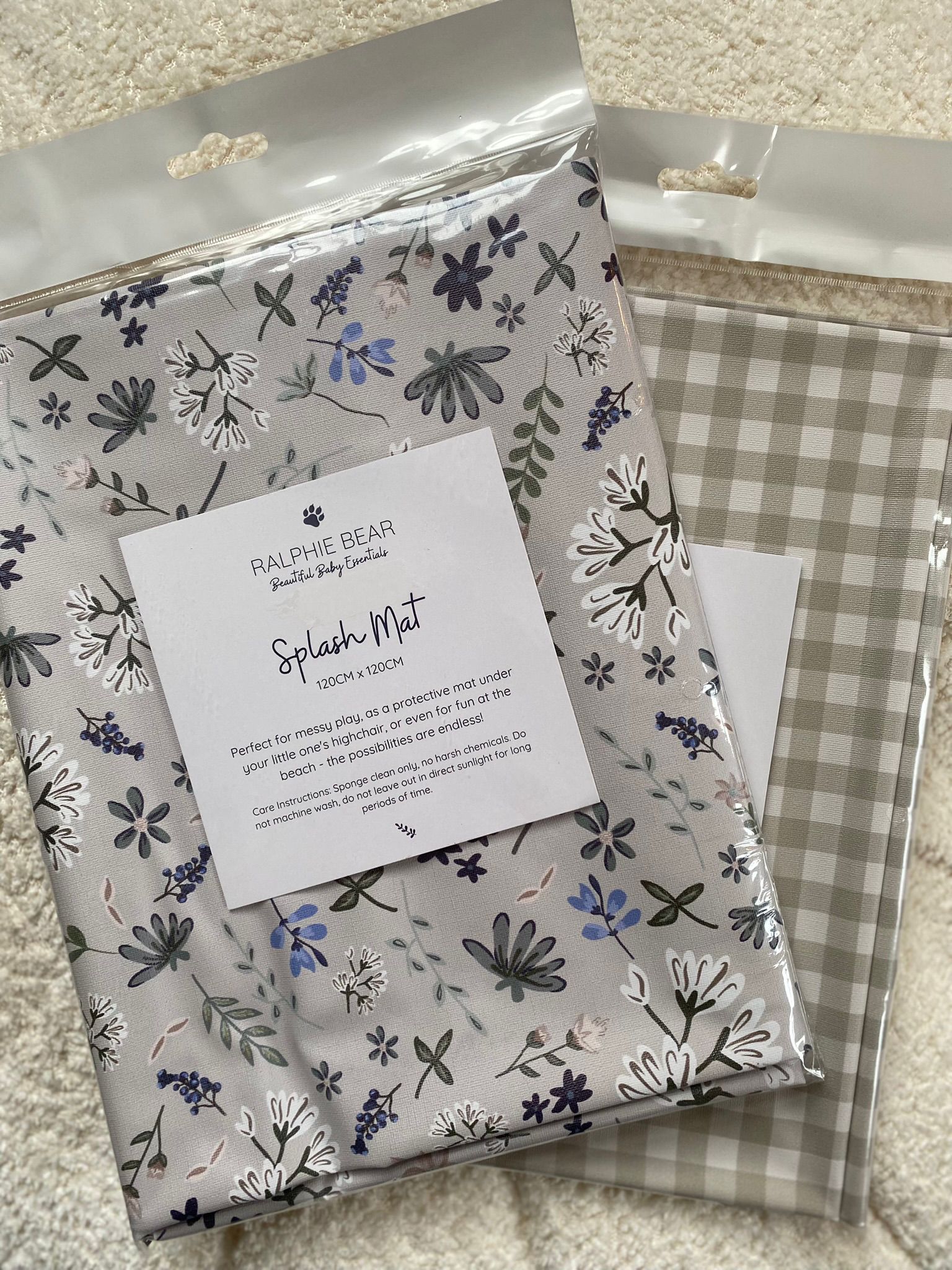 Ralphie Bear Splash Mat - Wildflower Blue - Baby&More