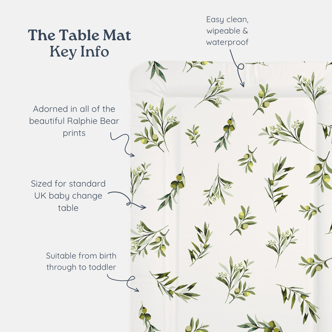 Ralphie Bear Table Changing Mat - Gingham Sage - Baby&More