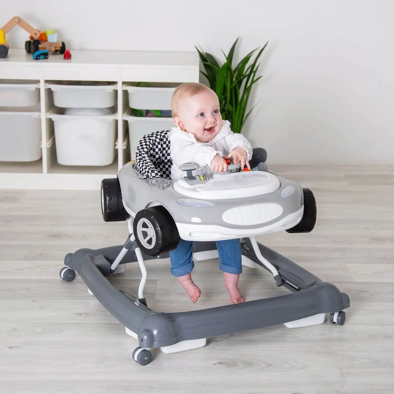 Red Kite Baby Go Round Race Sporty Car Electronic Walker - Grey - Baby&More