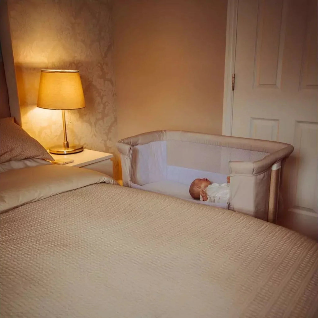 Red Kite Rockabye Bedside Crib - Oatmeal - Baby&More