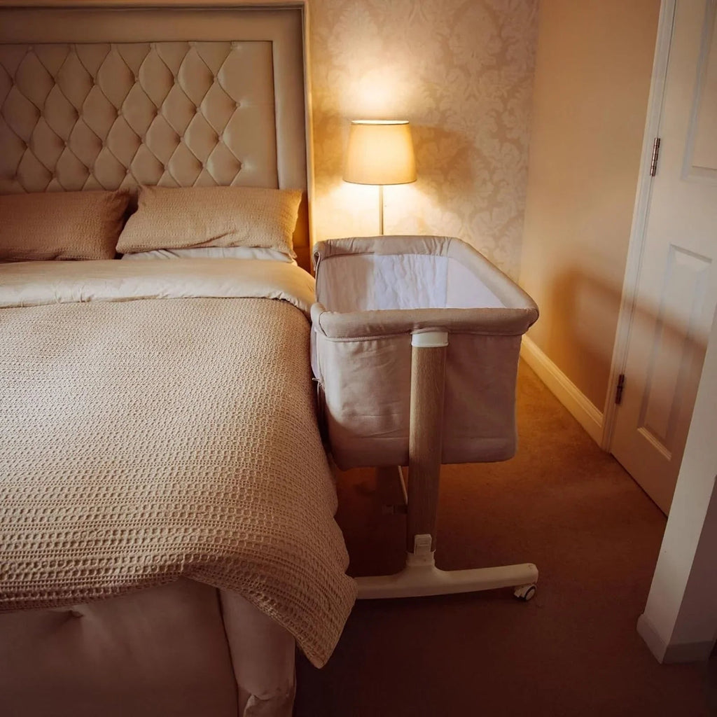 Red Kite Rockabye Bedside Crib - Oatmeal - Baby&More