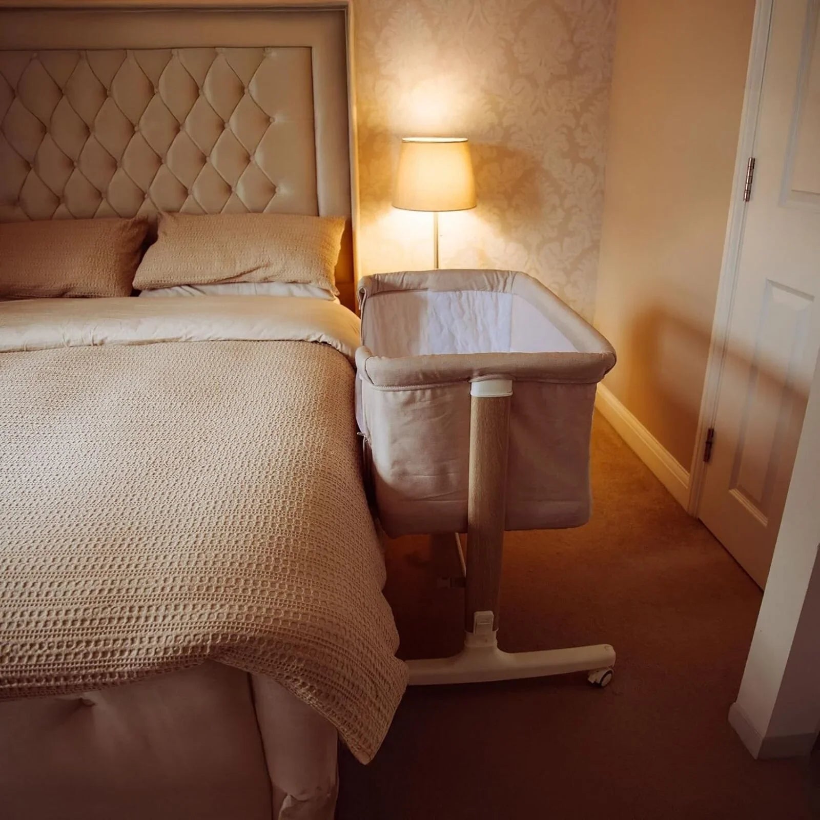 Red Kite Rockabye Bedside Crib - Oatmeal - Baby&More