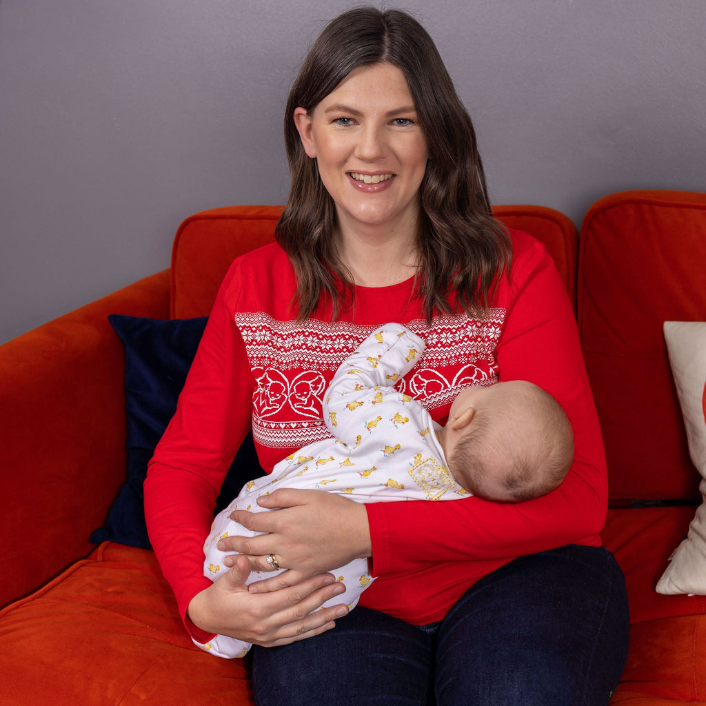 Red Festive Breastfeeding Top
