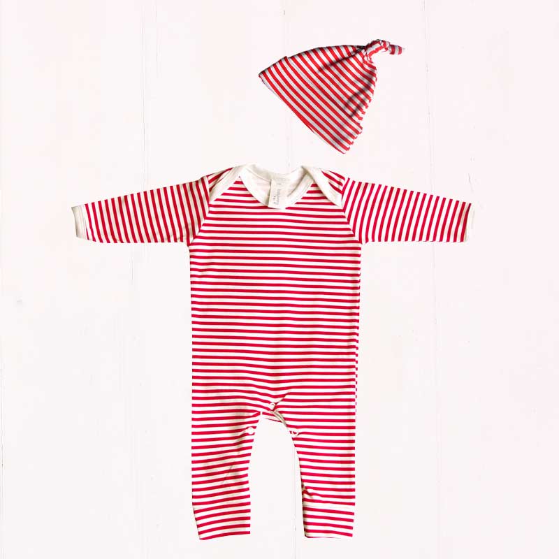 Red & White Stripe Print Baby Outfit Set - Baby&More