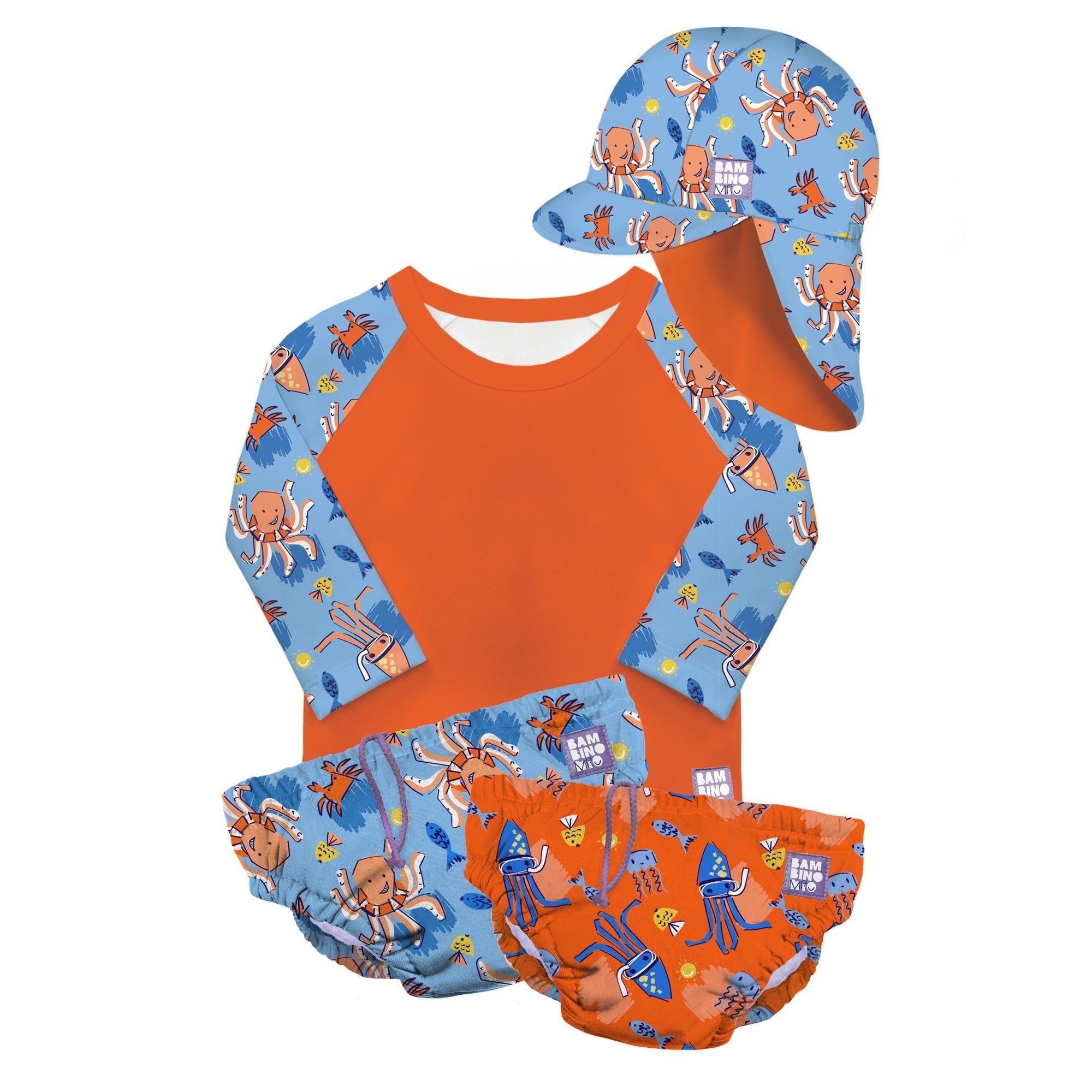 Reusable Swim Complete 4 Piece Set - Orange Octopus - Baby&More