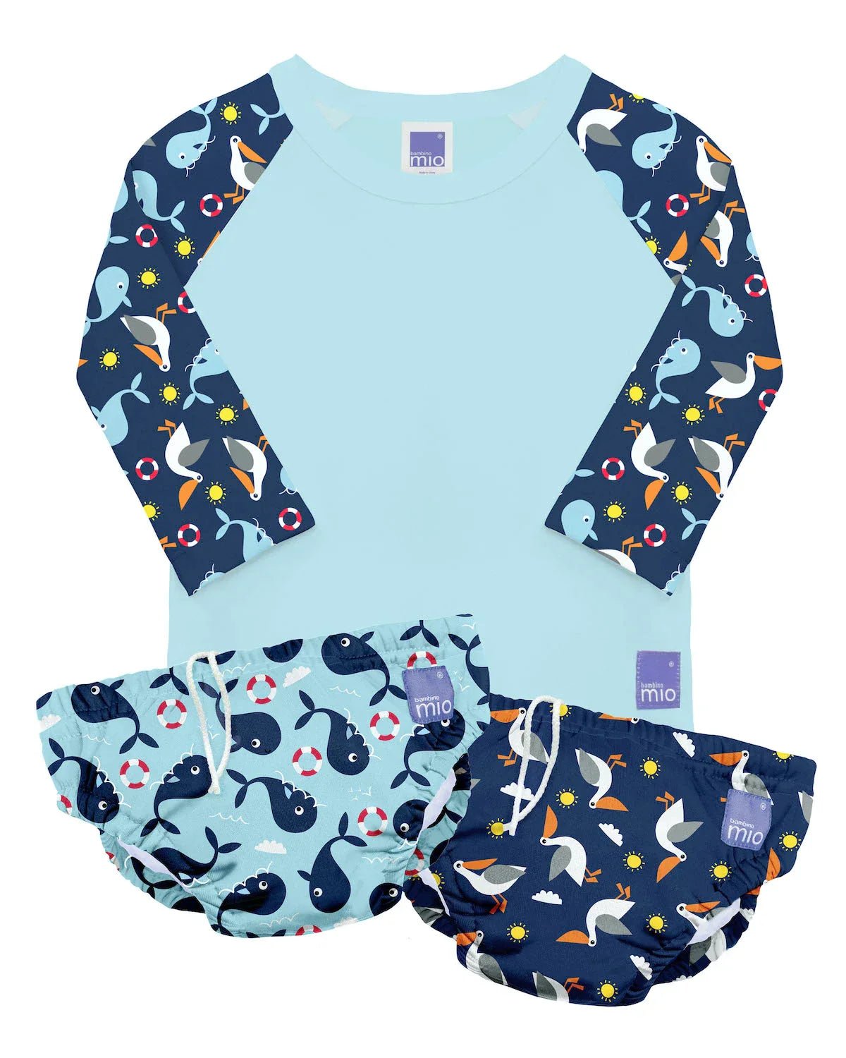 Reusable Swimming 3 Piece Set - 2 Nappies + Swim Rash Vest - Baby&More