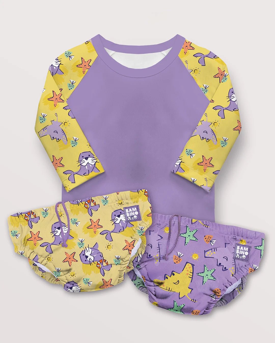 Reusable Swimming 3 Piece Set - 2 Nappies + Swim Rash Vest - Baby&More