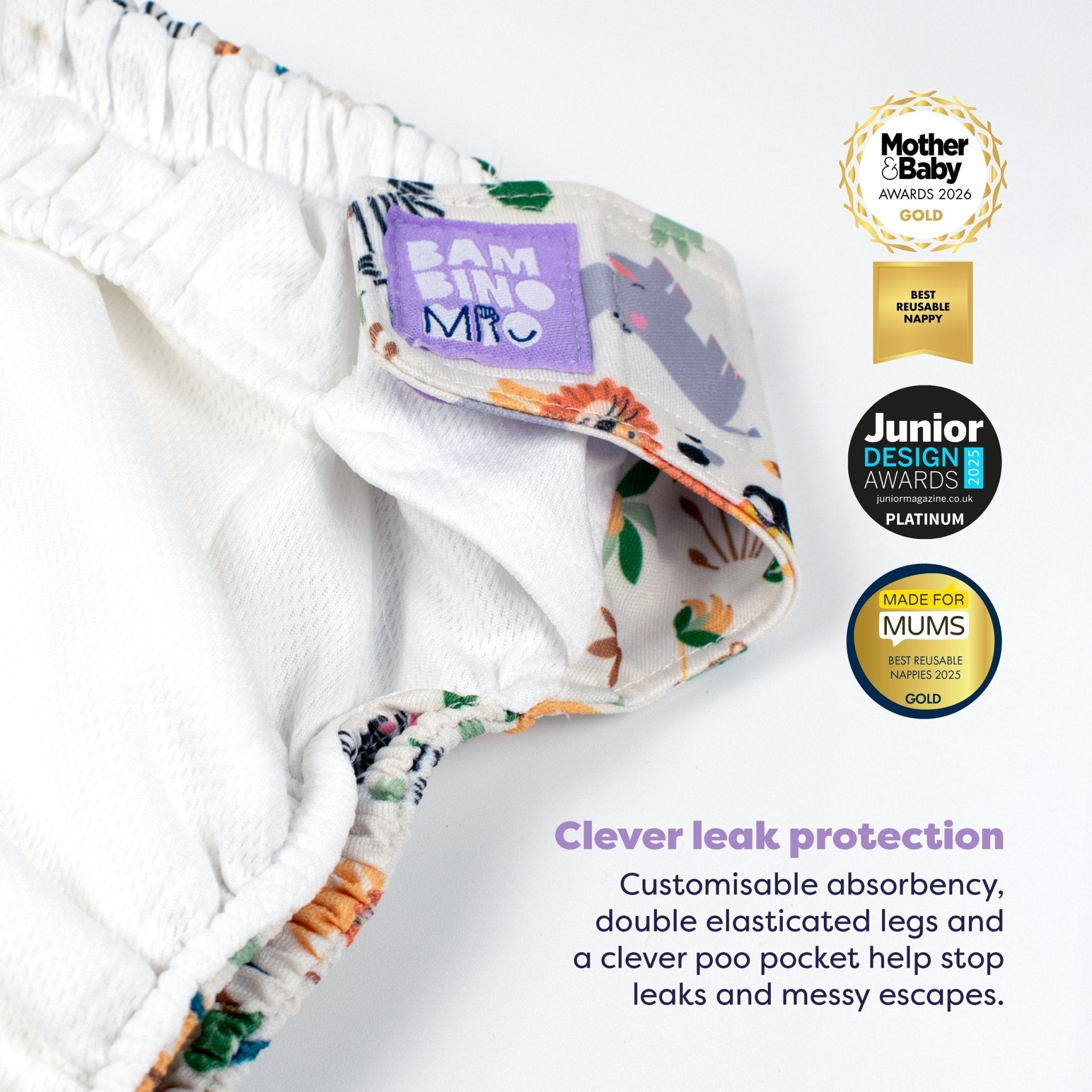 Revolutionary Reusable Nappy Bundle 5 Pack - Wild Life - Baby&More