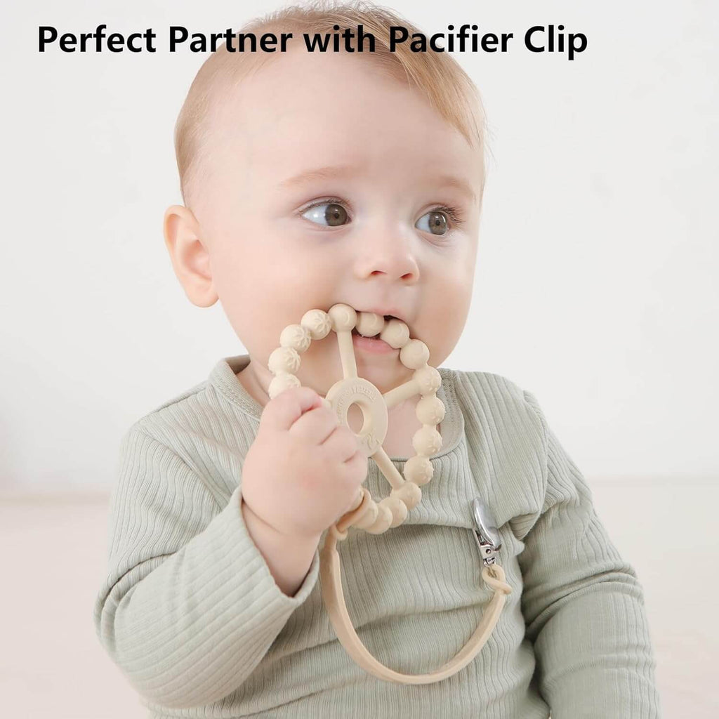 Ring Teether in Pink, Coffee and Beige - 3 Pack - Baby&More