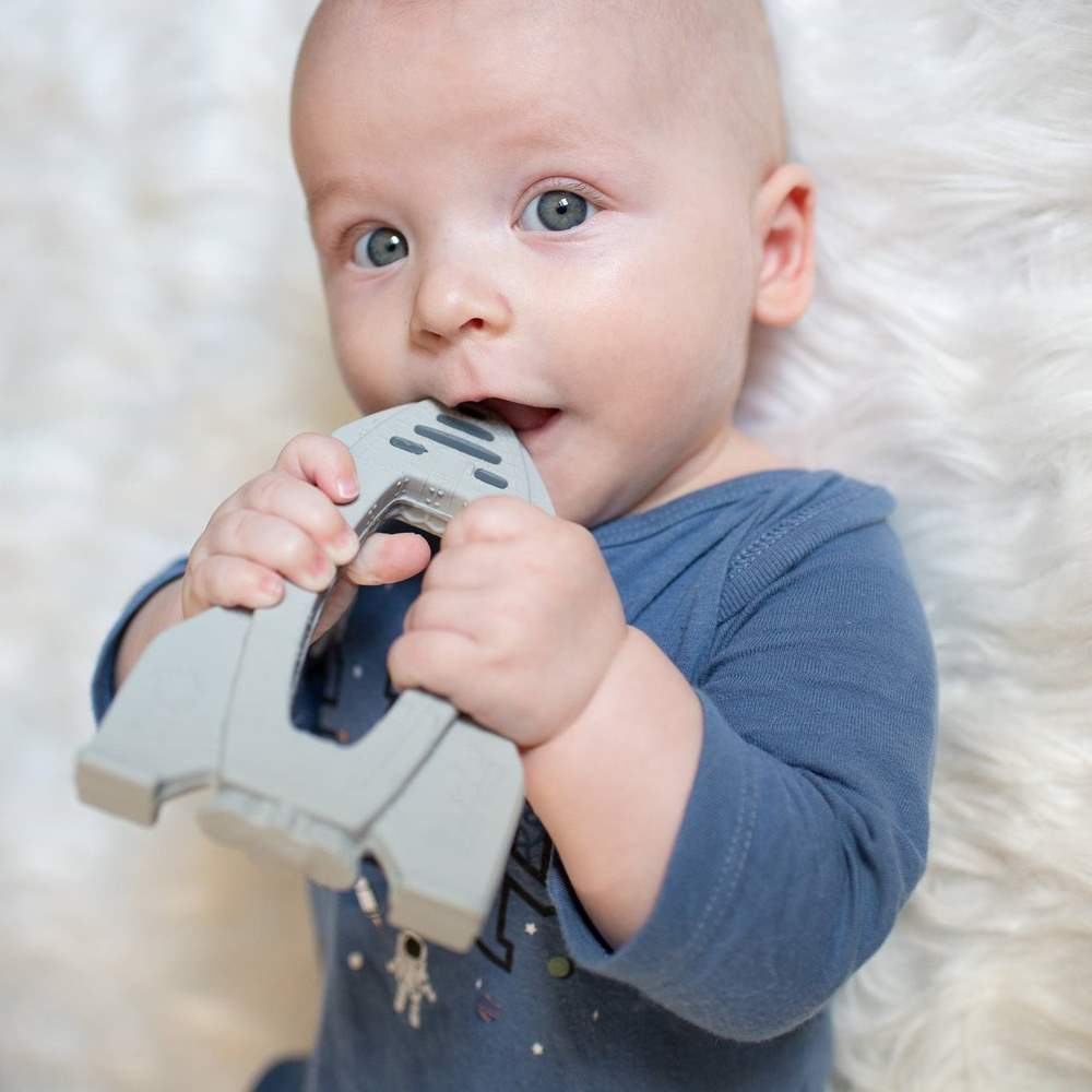 Natural Rubber Space Teether Baby Toy - OrBITEr® Rocket
