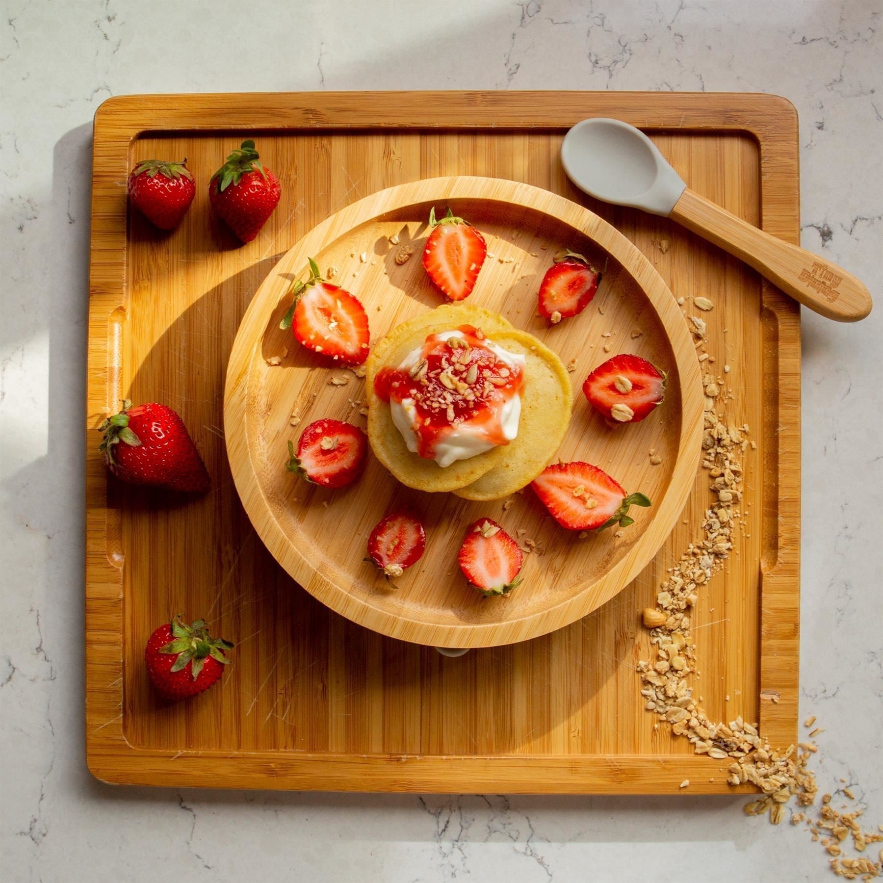 Round Bamboo Suction Toddler, Child and Baby Feeding Set - 4 pc - Baby&More