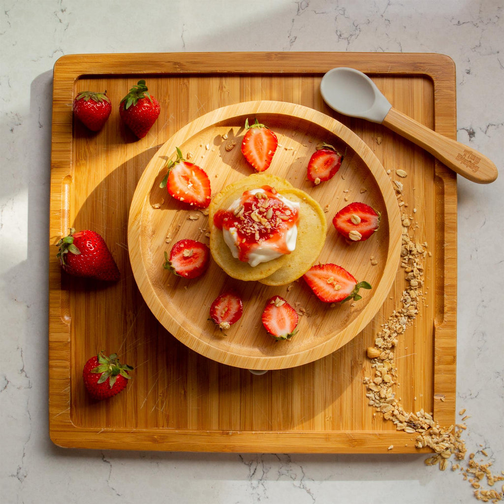 Round Bamboo Suction Toddler, Child and Baby Feeding Set - 4 pc - Baby&More