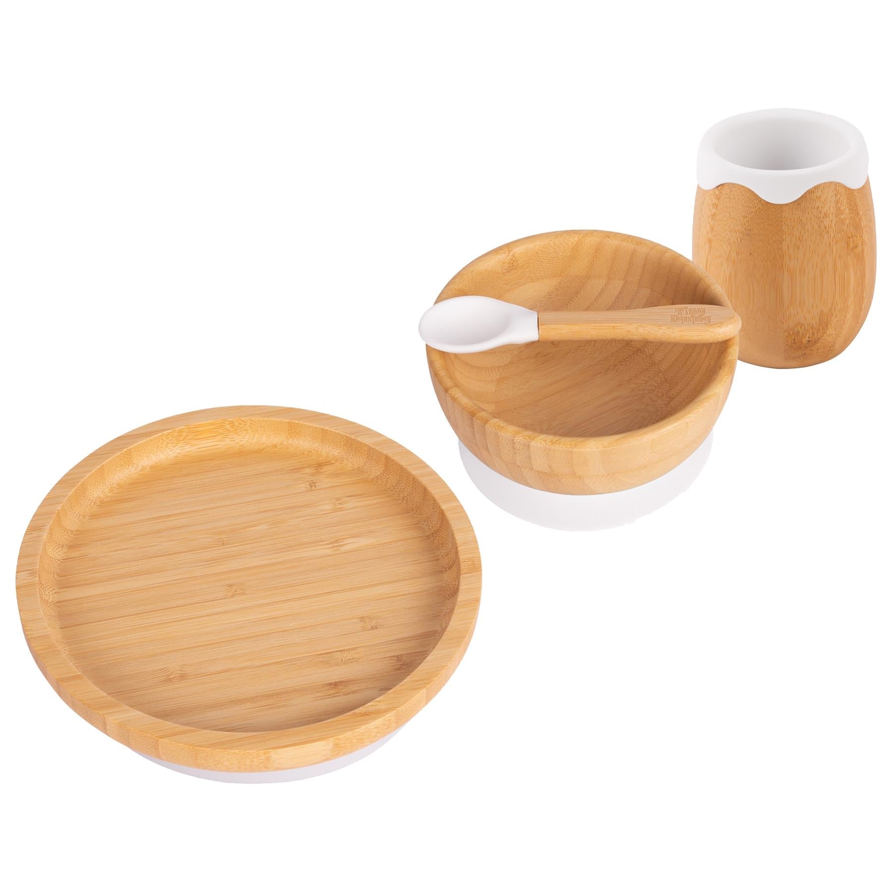 Round Bamboo Suction Toddler, Child and Baby Feeding Set - 4 pc - Baby&More