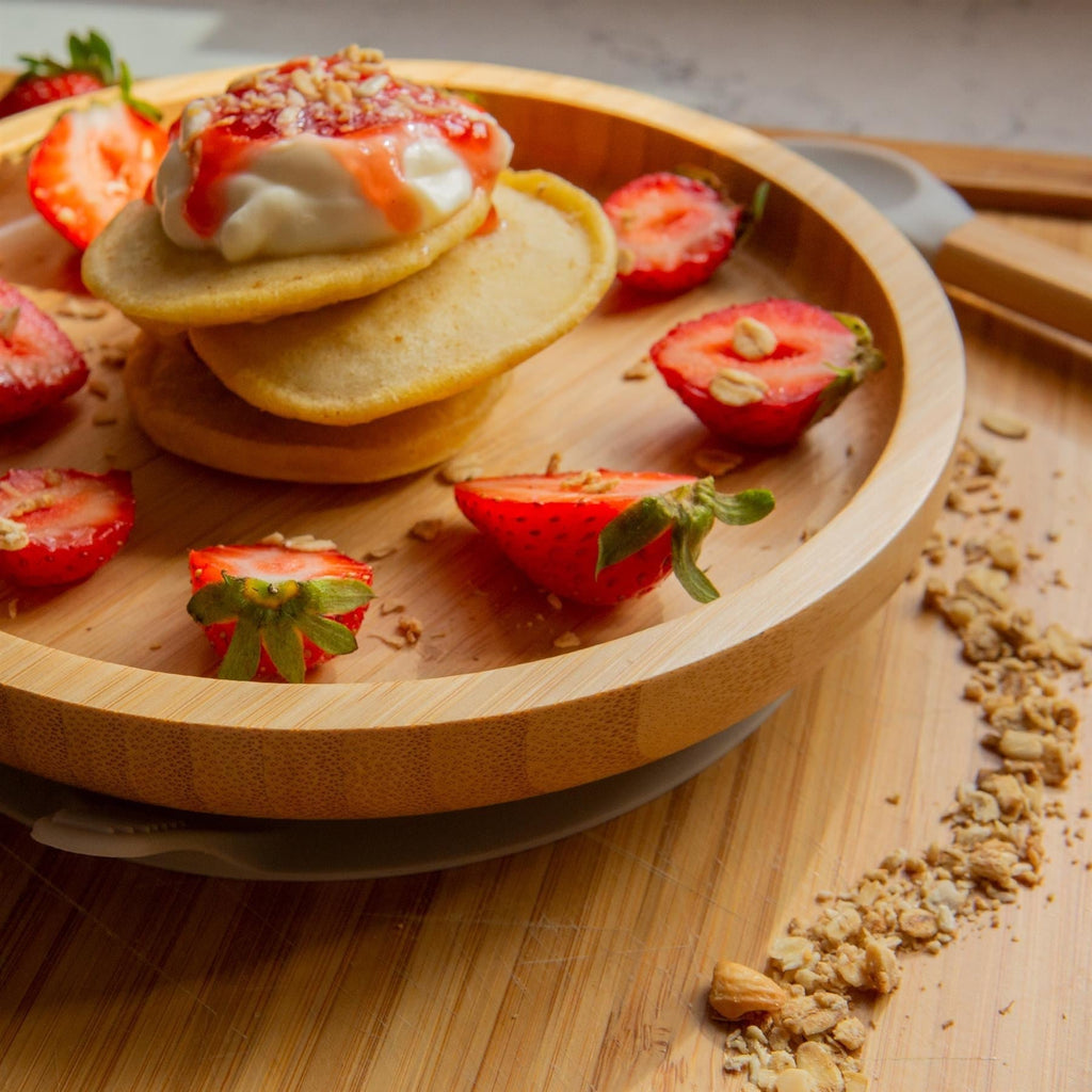 Round Bamboo Suction Toddler, Child and Baby Feeding Set - 4 pc - Baby&More