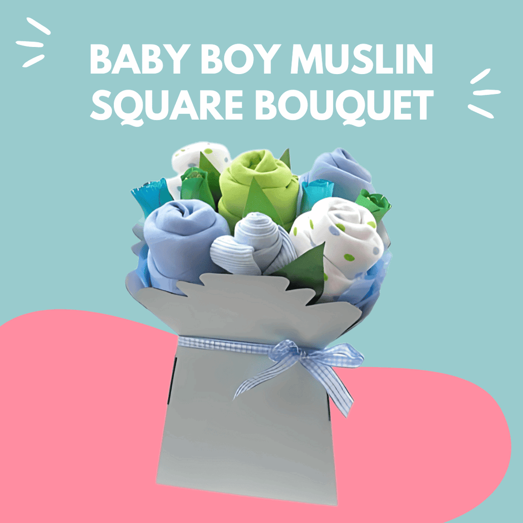 Say It Baby - Baby Boys Muslin Square Bouquet Gift - Baby&More