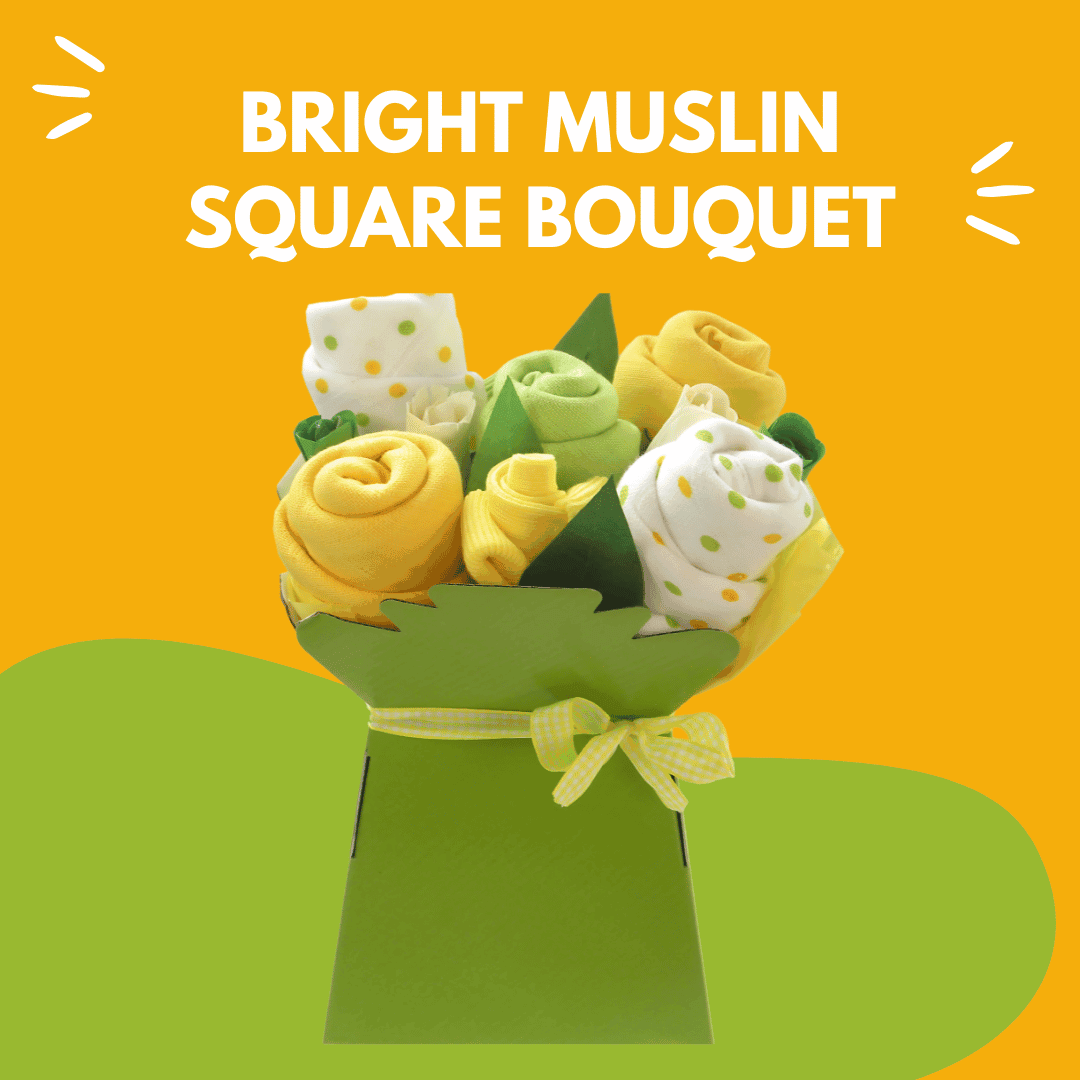 Say It Baby - Bright Baby Muslin Square Bouquet Gift - Baby&More