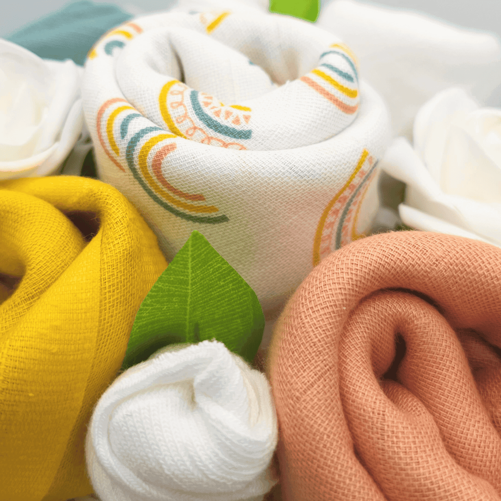 Say It Baby - Scandi Rainbow Baby Muslin Square Bouquet Gift