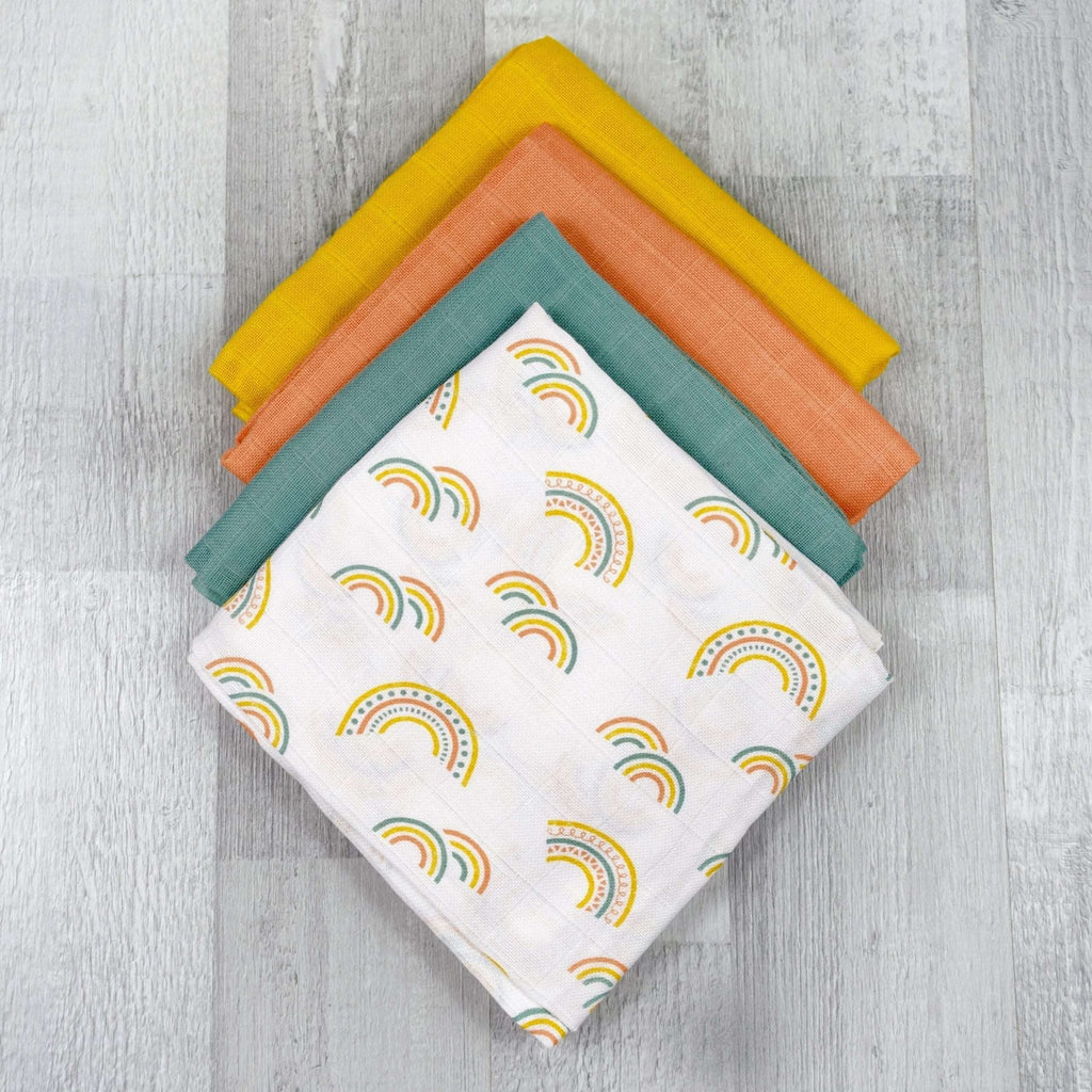 Say It Baby - Scandi Rainbow Baby Muslin Square Bouquet Gift - Baby&More