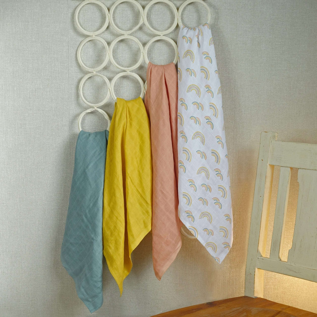 Say It Baby - Scandi Rainbow Baby Muslin Square Bouquet Gift - Baby&More