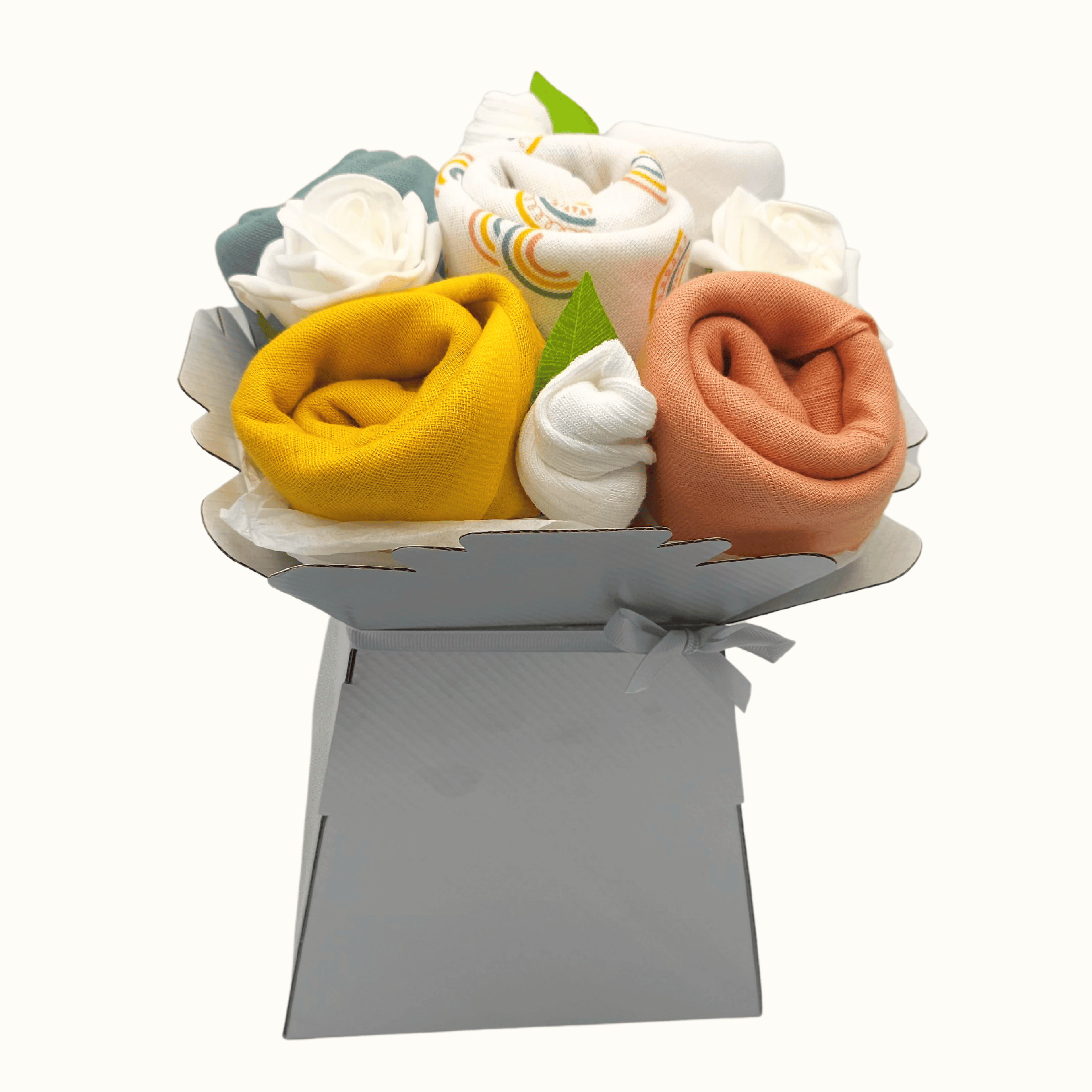 Say It Baby - Scandi Rainbow Baby Muslin Square Bouquet Gift