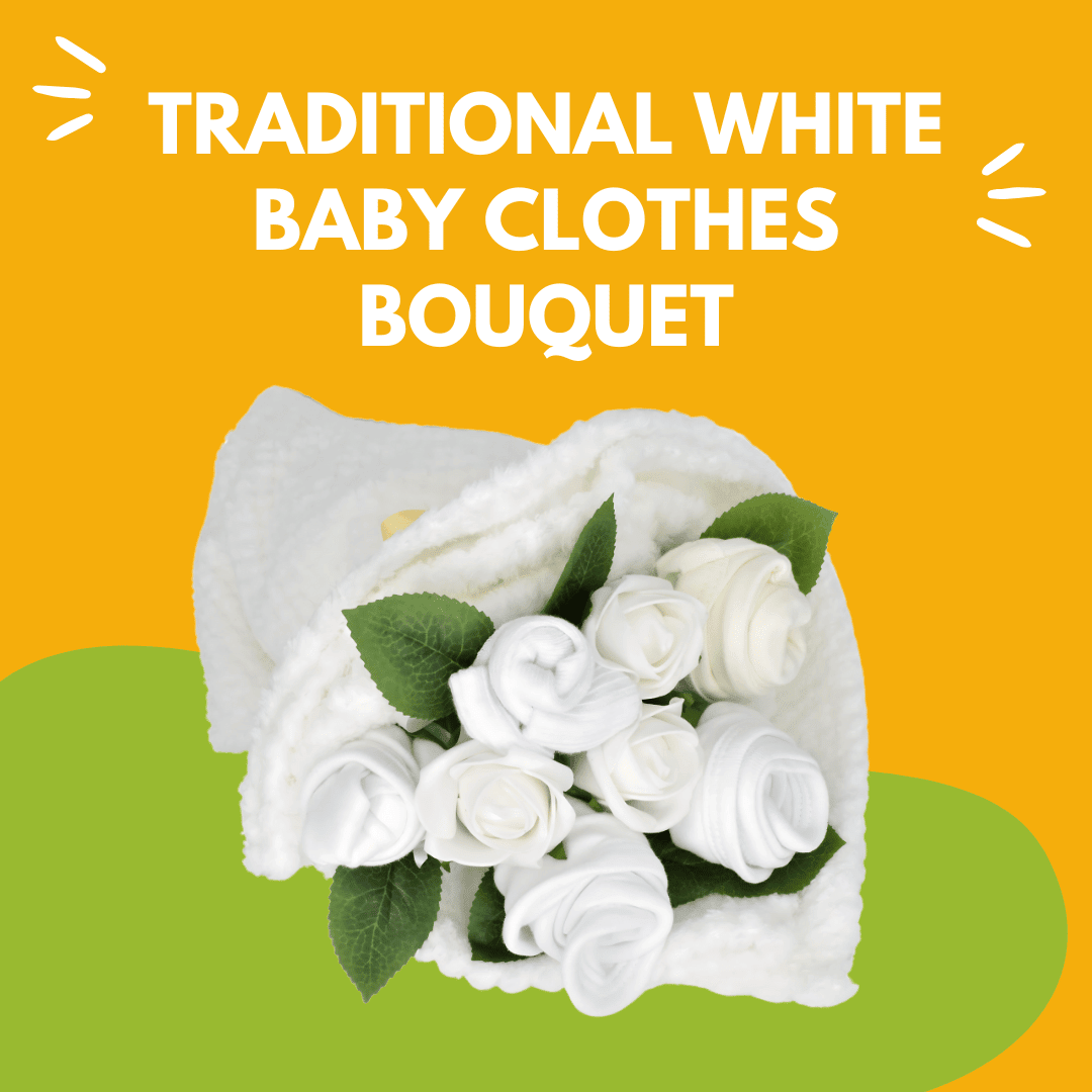 Say It Baby - Traditional Baby White Clothes Bouquet Gift - Baby&More