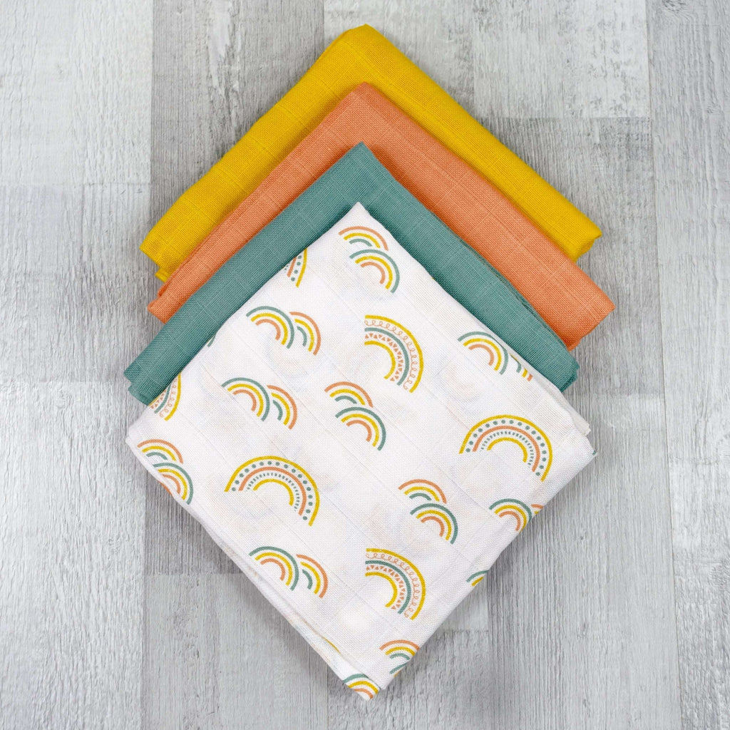 Say It Baby - Scandi Rainbow Baby Muslin Square Bouquet Gift