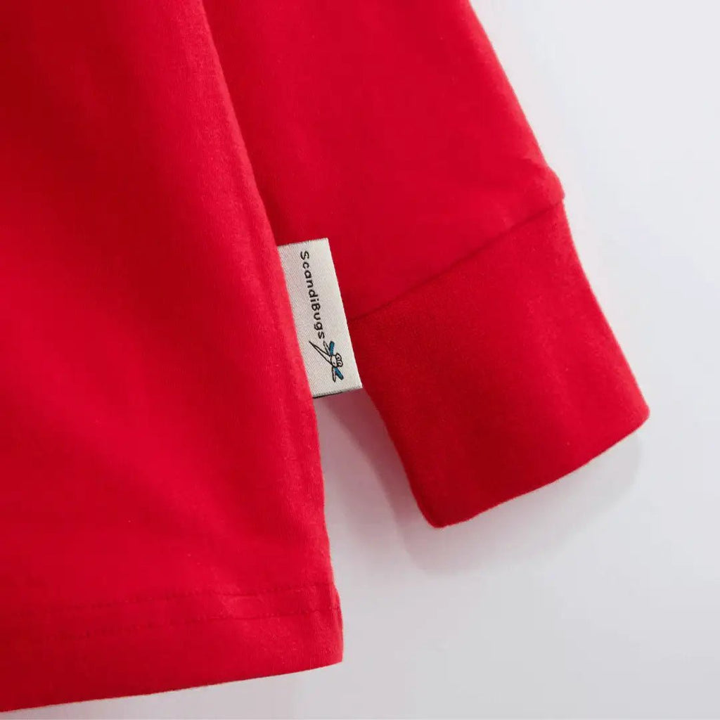 ScandiBugs Own Label Organic Long Sleeve Top - Roaring Red - Baby&More