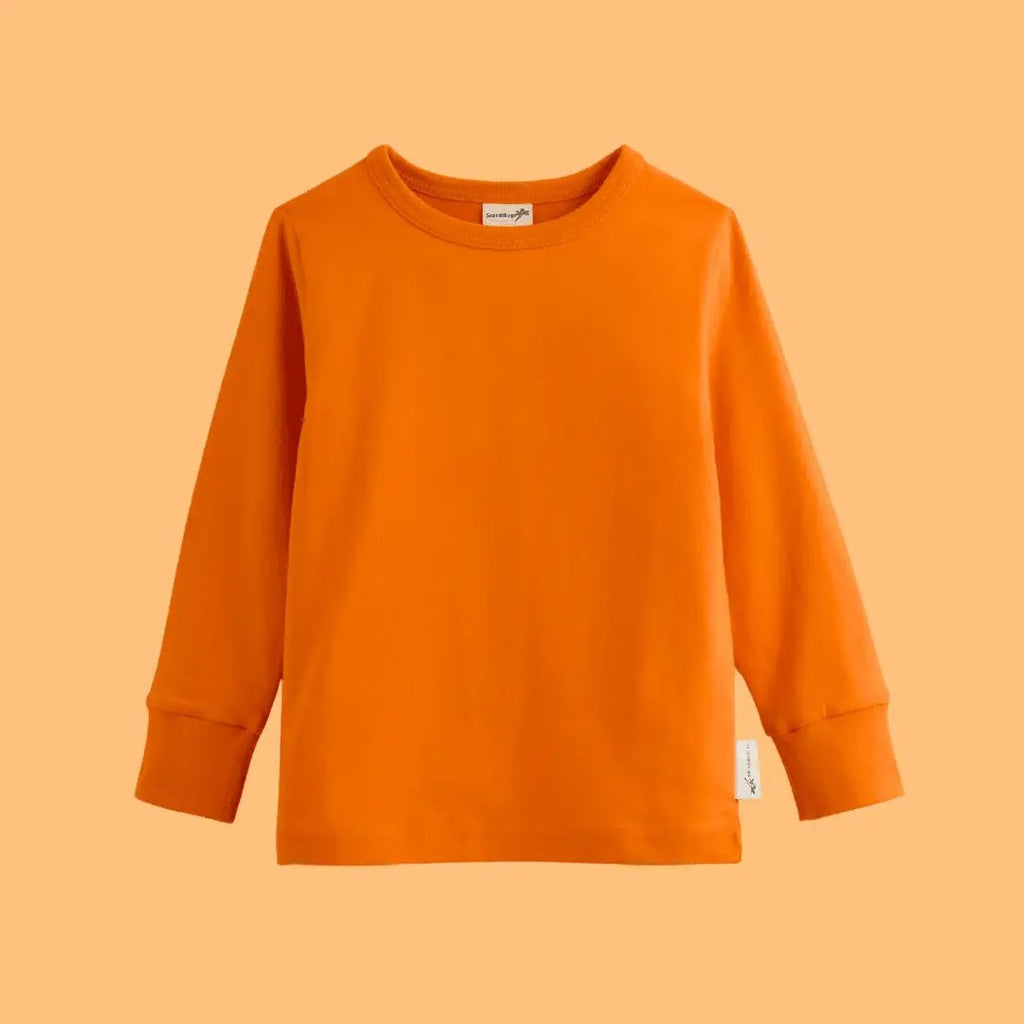 ScandiBugs Own Label Organic Long Sleeve Top - Tangelo Orange - Baby&More