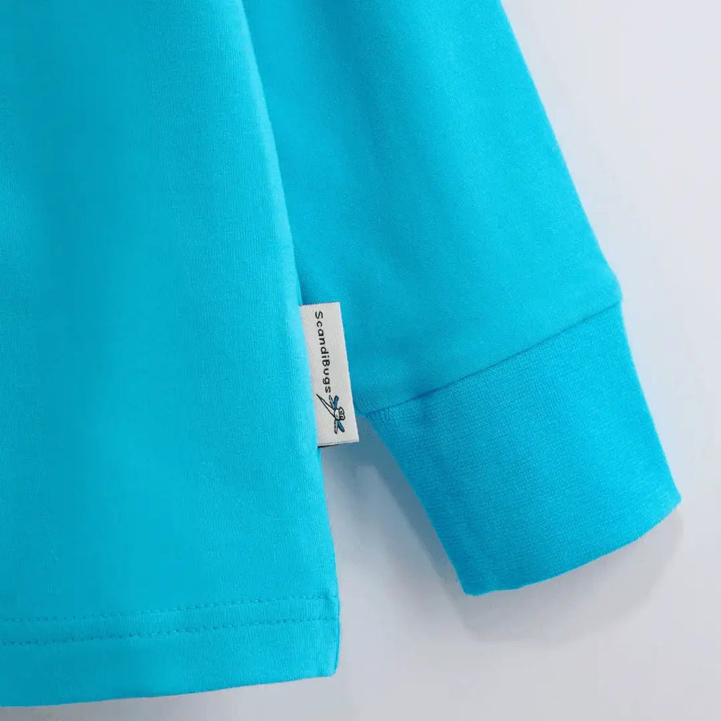 ScandiBugs Own Label Organic Long Sleeve Top - Tempting Turquoise - Baby&More