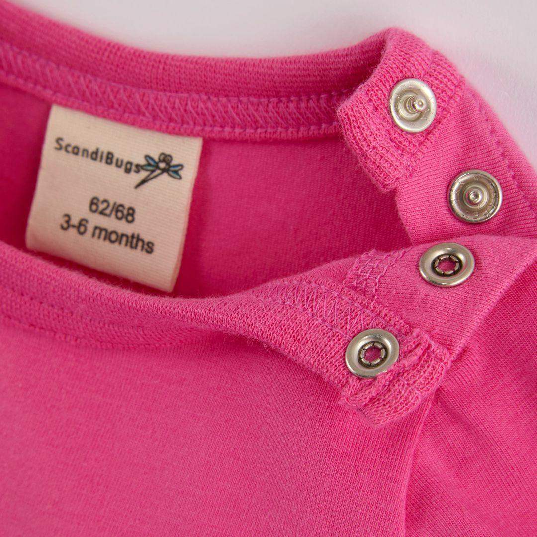 ScandiBugs Own Label Organic Long Sleeve Vest - Bubblegum Pink - Baby&More