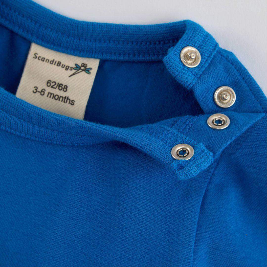 ScandiBugs Own Label Organic Long Sleeve Vest - Peacock Blue - Baby&More