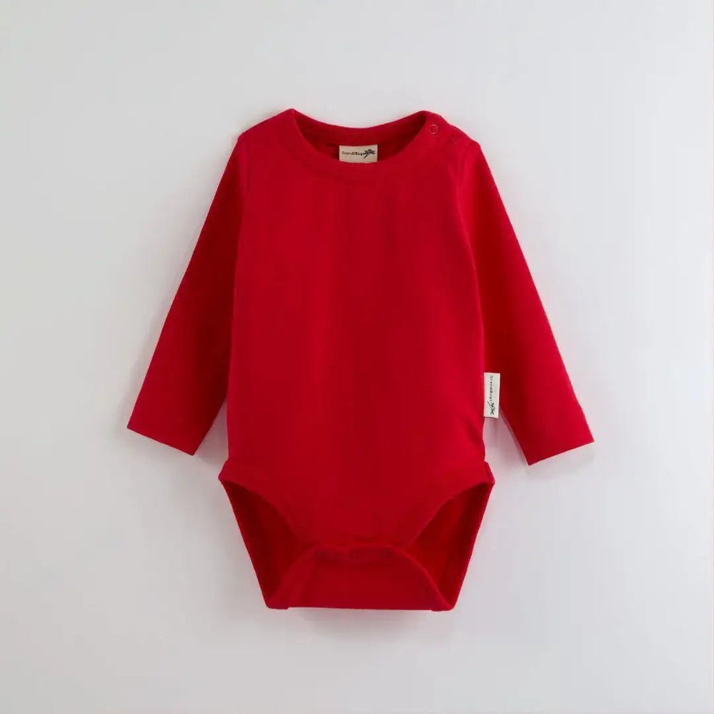 ScandiBugs Own Label Organic Long Sleeve Vest - Roaring Red - Baby&More