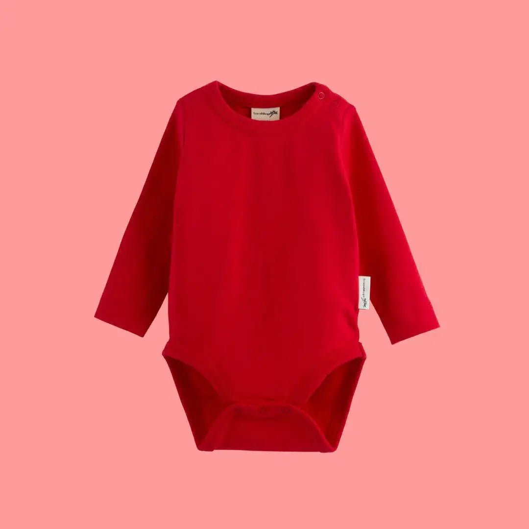 ScandiBugs Own Label Organic Long Sleeve Vest - Roaring Red - Baby&More