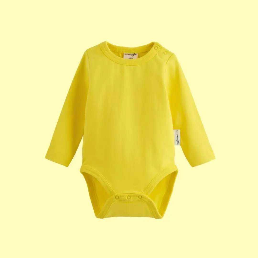 ScandiBugs Own Label Organic Long Sleeve Vest - Sunshine Yellow - Baby&More