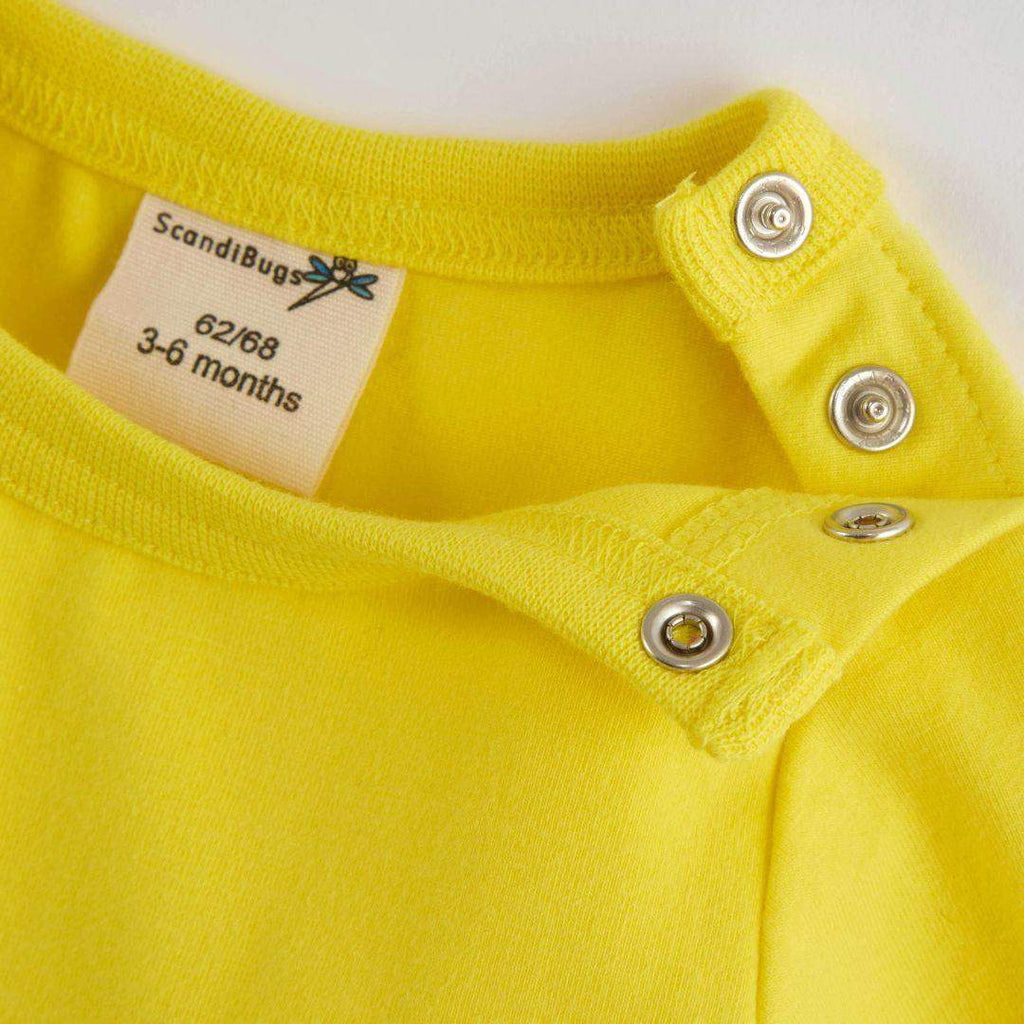 ScandiBugs Own Label Organic Long Sleeve Vest - Sunshine Yellow - Baby&More