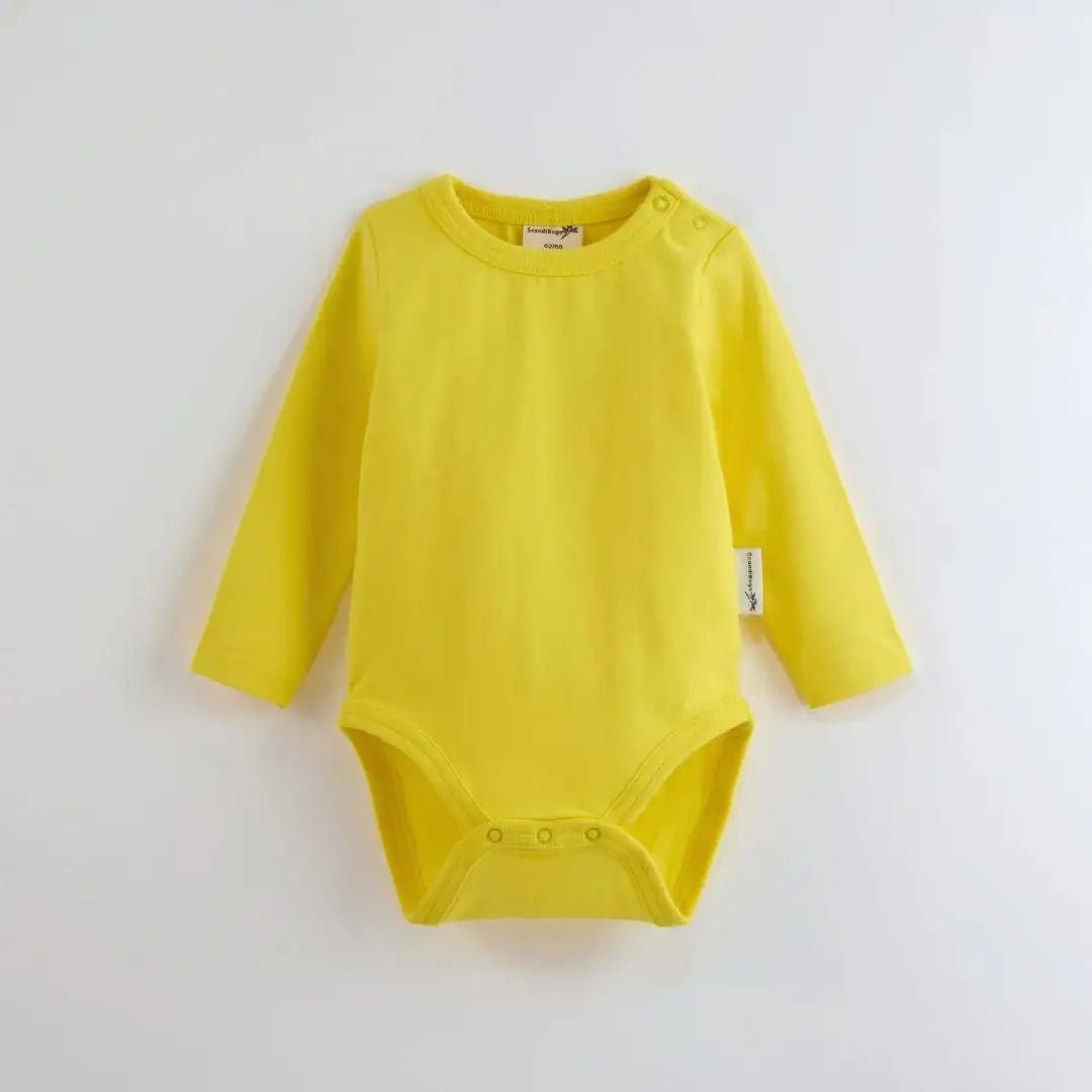 ScandiBugs Own Label Organic Long Sleeve Vest - Sunshine Yellow - Baby&More