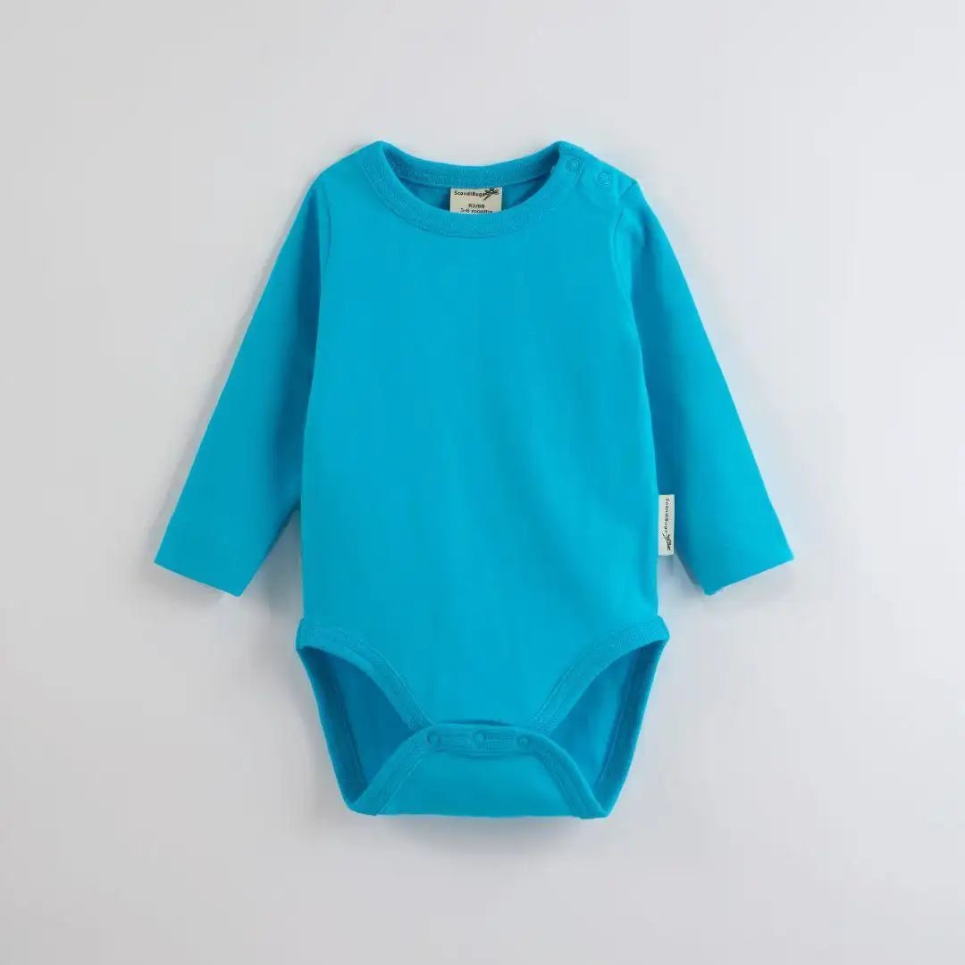 ScandiBugs Own Label Organic Long Sleeve Vest - Tempting Turquoise - Baby&More