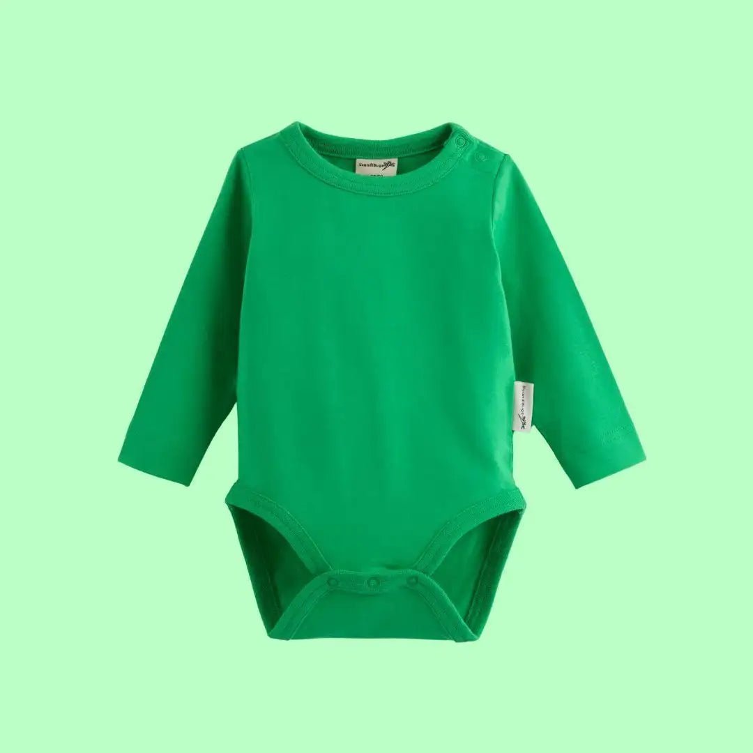 ScandiBugs Own Label Organic Long Sleeve Vest - Tropical Green - Baby&More