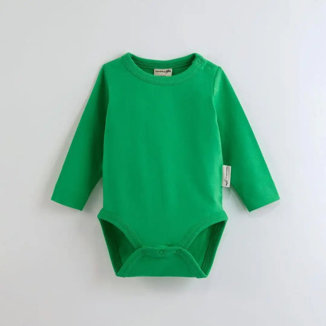 ScandiBugs Own Label Organic Long Sleeve Vest - Tropical Green - Baby&More