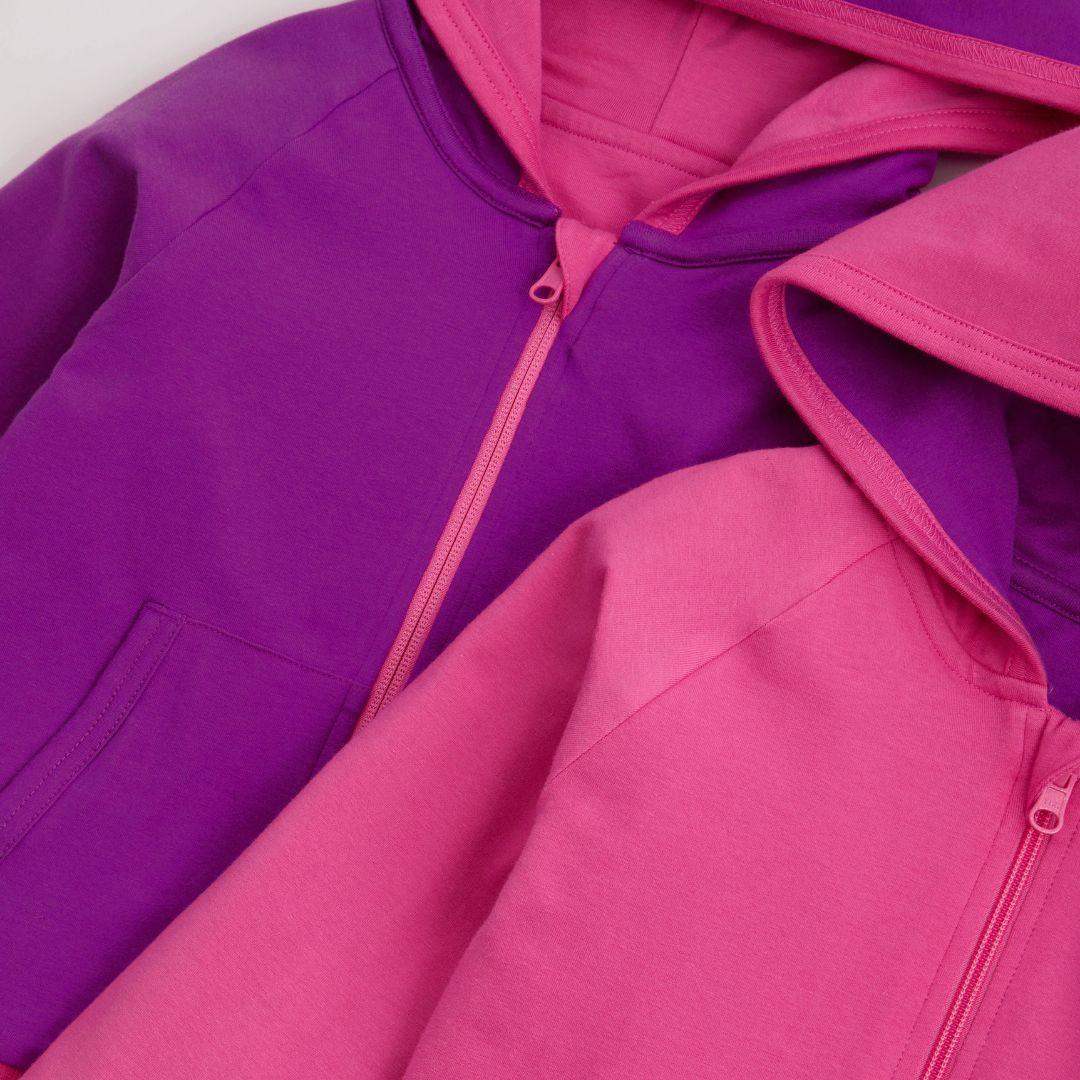 ScandiBugs Own Label Organic Reversible Hoodie - Bubblegum Pink & Perfectly Purple - Baby&More
