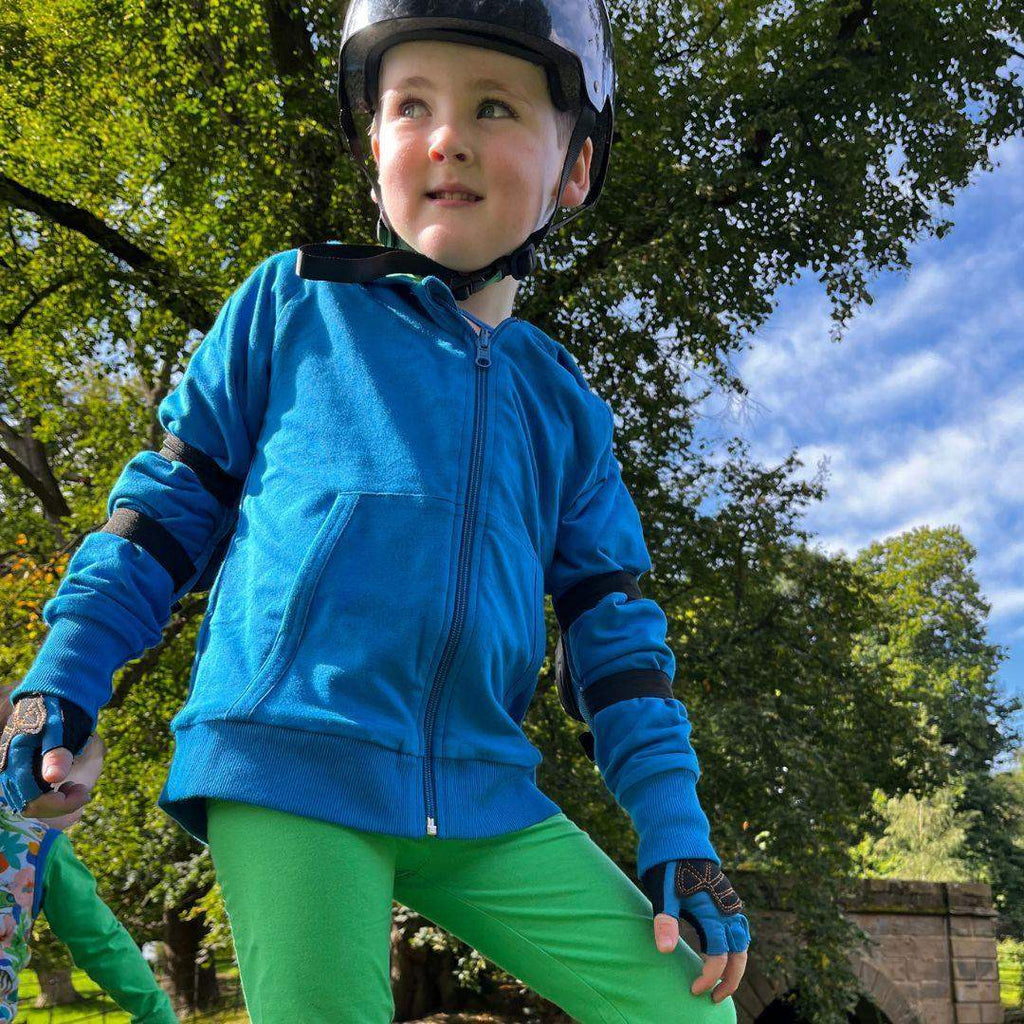 ScandiBugs Own Label Organic Reversible Hoodie - Peacock Blue & Tropical Green - Baby&More