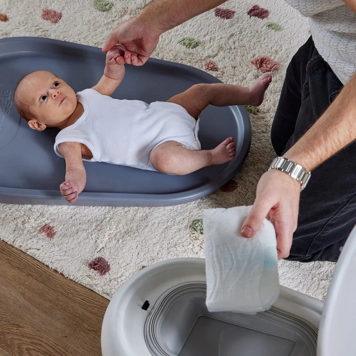 Shnuggle Eco - Touch Nappy Bin - White - Baby&More