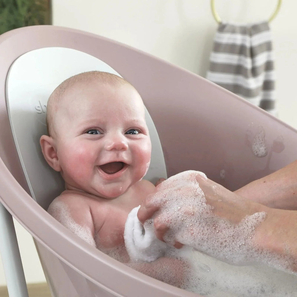 Shnuggle Newborn Baby Bath with Plug - Taupe - Baby&More