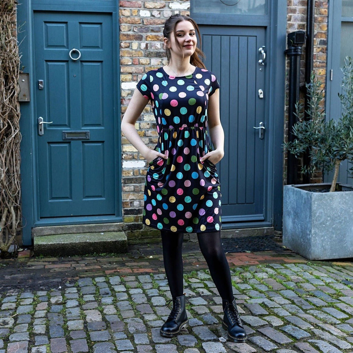 Milkymoon  Knee Length Breastfeeding Dress - Spot